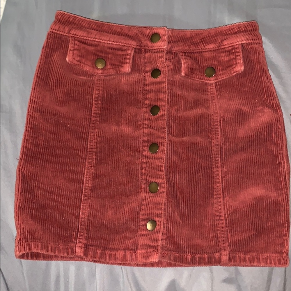 Button Up Maroon Skirt